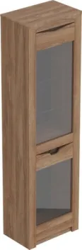 Мебельград Соренто со стеклом 60x38.5x210 (дуб стирлинг/кофе структурный матовый)