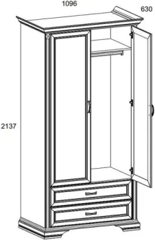 Anrex MONAKO 2DG2S (сосна винтаж/дуб анкона)