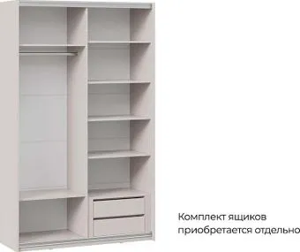 Трия Оскар Тип 2 Хилтон Т2 1400 с 1 глухой и 1 зеркальной дверями (ручка черная/кашемир/кашемир сатин)