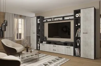 КМК Мебель Денвер 1 КМК 1084 (бетон спаркс 861/перламутр жемчуг 131J2)