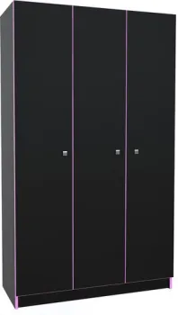 МДК Black 3-х створчатый BL-СК3Р 490x1200x1980 (черный/кромка розовая)