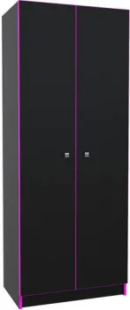 МДК Black 2-х створчатый низкий BL-ГШ3Ф 370x650x1800 (черный/кромка фуксия)