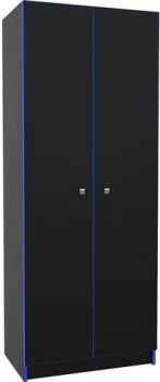 МДК Black 2-х створчатый низкий BL-ГШ3С 370x650x1800 (черный/кромка синяя)