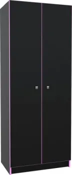 МДК Black 2-х створчатый низкий BL-ГШ3Р 370x650x1800 (черный/кромка розовая)