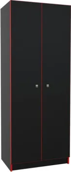 МДК Black 2-х створчатый низкий BL-ГШ3К 370x650x1800 (черный/кромка красная)
