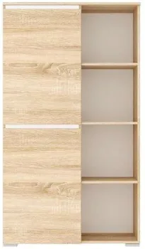 Памир Гретта буфет 90x41.1x158.6 (дуб сонома/белый глянец)
