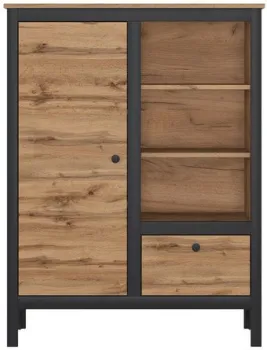 Black Red White Loft REG1D1S/90 (дуб вотан/черный матовый)