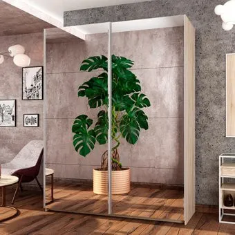 BTS Мебелони Fortune-19 1400=600/800 (дуб сонома/дуб сонома/зеркало №1)