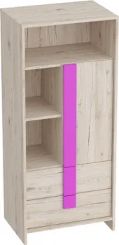 Мебельград Скаут 60x42x139 (дуб бонифаций/софт тач фуксия)