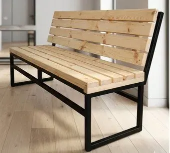 N3 Лофт Garden со спинкой 200x50x82 (коричневый)