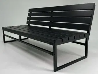 N3 Лофт Garden со спинкой 200x50x82 (черный)