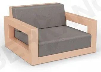 Berkano Quarter lounge с подушками 230_033_27 (терракотовый/графитовый)