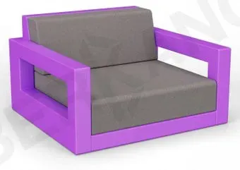 Berkano Quarter lounge с подушками 230_033_22 (сиреневый/графитовый)