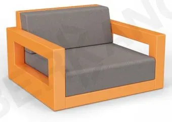 Berkano Quarter lounge с подушками 230_033_18 (оранжевый/графитовый)