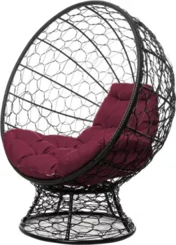 M-Group Кокос на подставке 11590402 (черный ротанг/бордовая подушка)