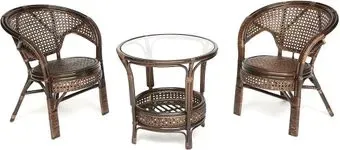 TetChair Pelangi (стол/2 кресла, без подушек, walnut)