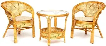 TetChair Pelangi (стол/2 кресла, без подушек, honey)