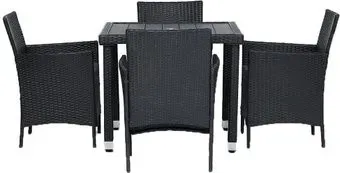 TetChair 210036 (стол+4 стула, черный)
