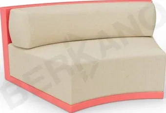 Berkano Fame полукруглый с подушкой 250_012_19_53 (красный/бежевый)