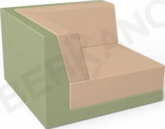 Berkano Quarter modular с подушками 250_017_23_62 (темно-зеленый/песочный)