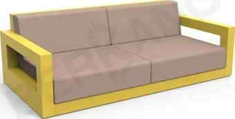 Berkano Quarter lounge с подушками 250_009_43_63 (желтый/toffee)