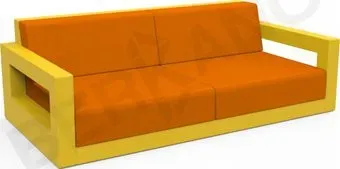 Berkano Quarter lounge с подушками 250_009_43_57 (желтый/оранжевый)