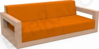 Berkano Quarter lounge с подушками 250_009_27_57 (терракотовый/оранжевый)