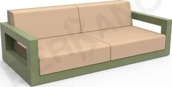 Berkano Quarter lounge с подушками 250_009_23_62 (темно-зеленый/песочный)