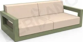 Berkano Quarter lounge с подушками 250_009_23_60 (темно-зеленый/milk)
