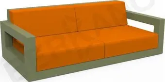 Berkano Quarter lounge с подушками 250_009_23_57 (темно-зеленый/оранжевый)
