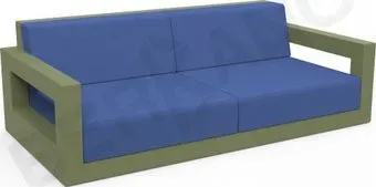 Berkano Quarter lounge с подушками 250_009_23_56 (темно-зеленый/темно-синий)