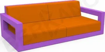 Berkano Quarter lounge с подушками 250_009_22_57 (сиреневый/оранжевый)