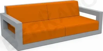 Berkano Quarter lounge с подушками 250_009_21_57 (серый/оранжевый)