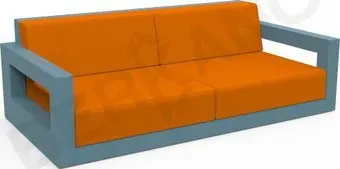 Berkano Quarter lounge с подушками 250_009_20_57 (бирюзовый/оранжевый)
