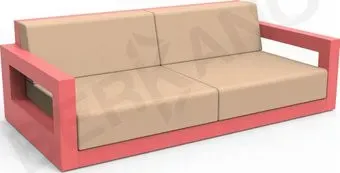 Berkano Quarter lounge с подушками 250_009_19_62 (красный/песочный)