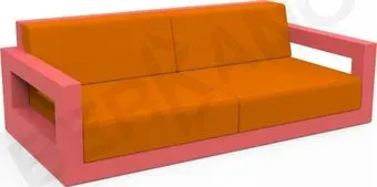 Berkano Quarter lounge с подушками 250_009_19_57 (красный/оранжевый)