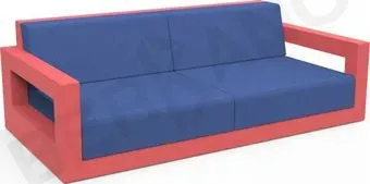 Berkano Quarter lounge с подушками 250_009_19_56 (красный/темно-синий)