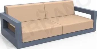 Berkano Quarter lounge с подушками 250_009_17_62 (синий/песочный)