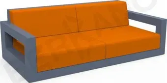 Berkano Quarter lounge с подушками 250_009_17_57 (синий/оранжевый)