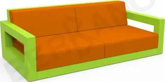 Berkano Quarter lounge с подушками 250_009_16_57 (зеленый/оранжевый)