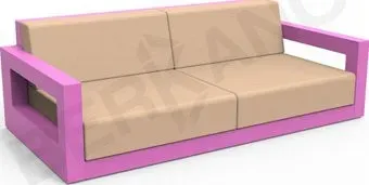 Berkano Quarter lounge с подушками 250_009_15_62 (фиолетовый/песочный)