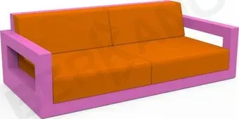 Berkano Quarter lounge с подушками 250_009_15_57 (фиолетовый/оранжевый)