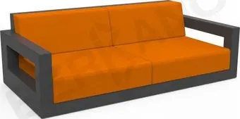 Berkano Quarter lounge с подушками 250_009_14_57 (графитовый/оранжевый)