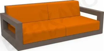 Berkano Quarter lounge с подушками 250_009_13_57 (кофейный/оранжевый)