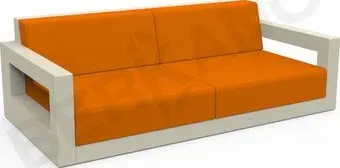Berkano Quarter lounge с подушками 250_009_12_57 (бежевый/оранжевый)