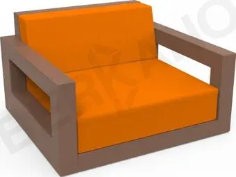 Berkano Quarter lounge с подушками 230_033_36_57 (коричневый/оранжевый)