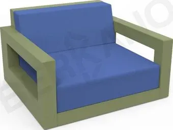 Berkano Quarter lounge с подушками 230_033_23_56 (темно-зеленый/темно-синий)