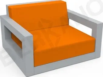 Berkano Quarter lounge с подушками 230_033_21_57 (серый/оранжевый)