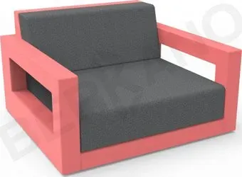 Berkano Quarter lounge с подушками 230_033_19_61 (красный/темно-серый)