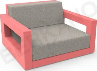 Berkano Quarter lounge с подушками 230_033_19_59 (красный/светло-серый)